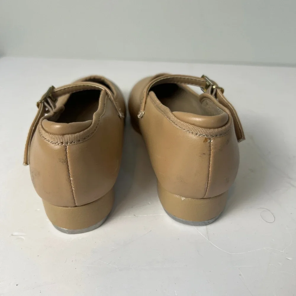 Capezio Tap Shoes Kids 2M Tan Mary Jane Buckle Strap T9415C Dance Performance